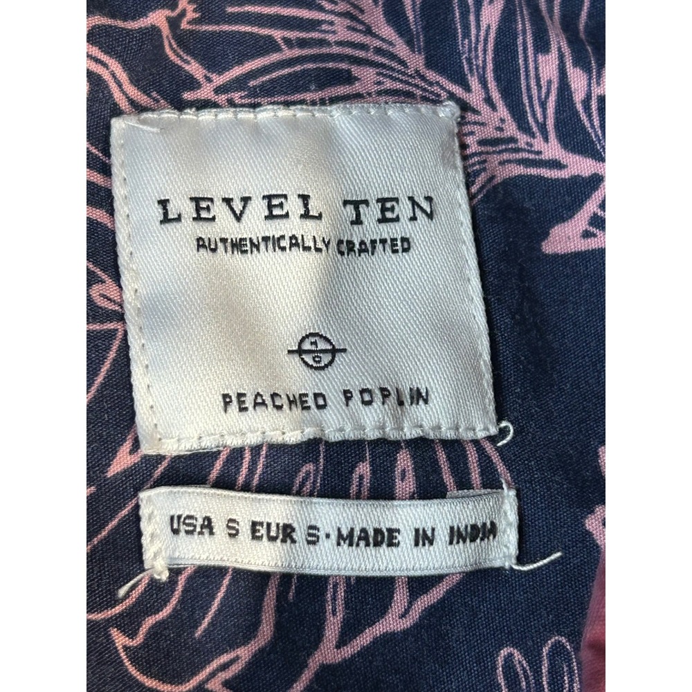 Level Ten Mens Peached Poplin Short Sleeve Button Down Shirt Maroon Small - Picture 8 of 9